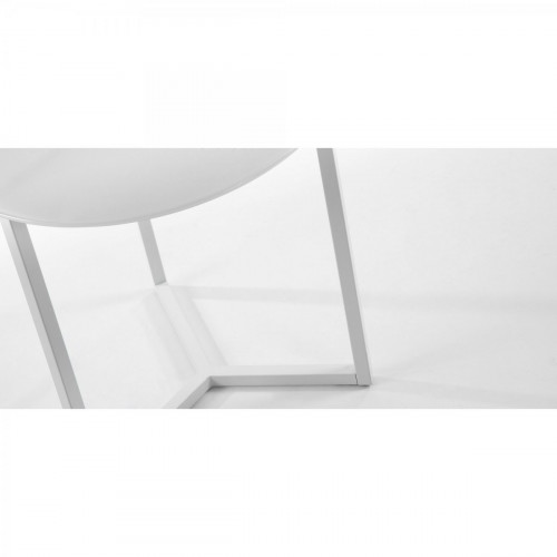 Стол кофейный LFF-  MARAE Ø 50 см (металл белый, стекло белое)