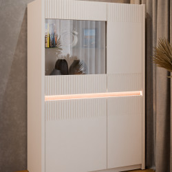 Витрина с освещением Л/П Forte OAK SQUERE OSQV421B песочный 