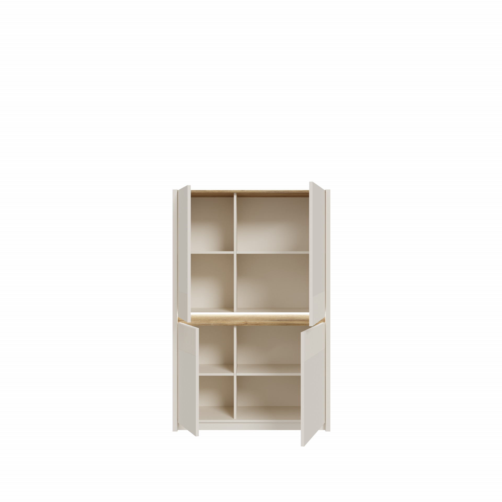 Витрина с освещением Л/П Forte OAK SQUERE OSQV421B песочный 