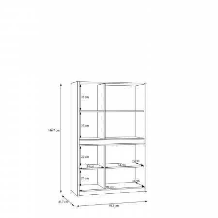 Витрина с освещением Л/П Forte OAK SQUERE OSQV421B песочный 