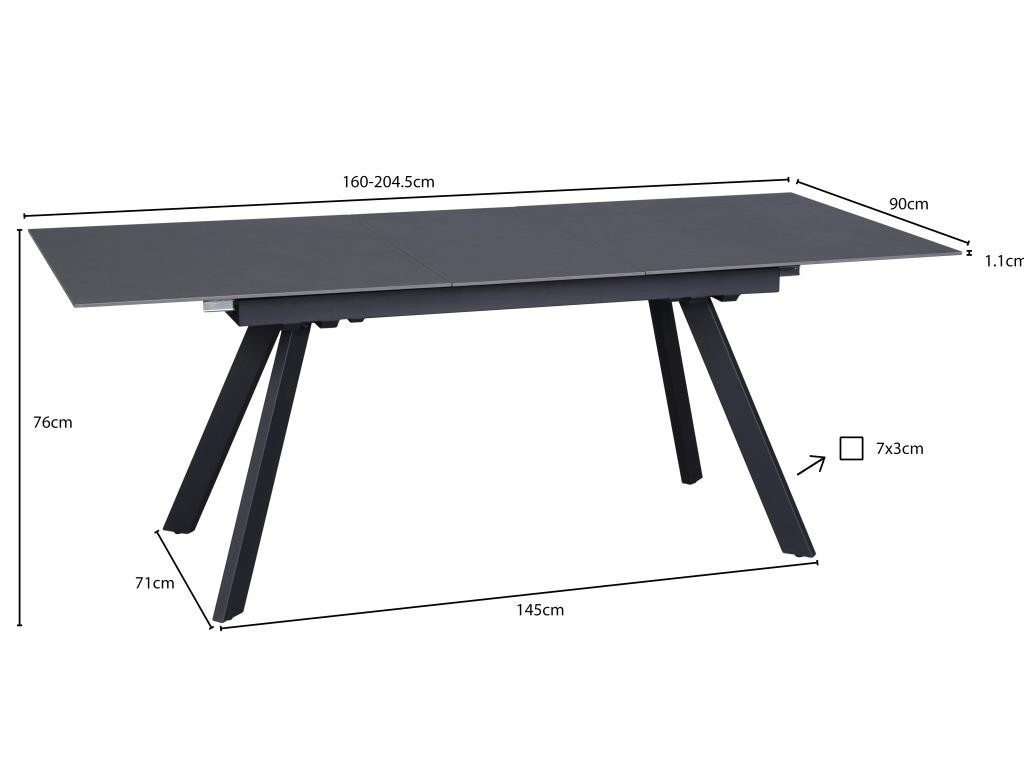 Стол керамический Avn- MARS 160-205x90 Ceramic Grey