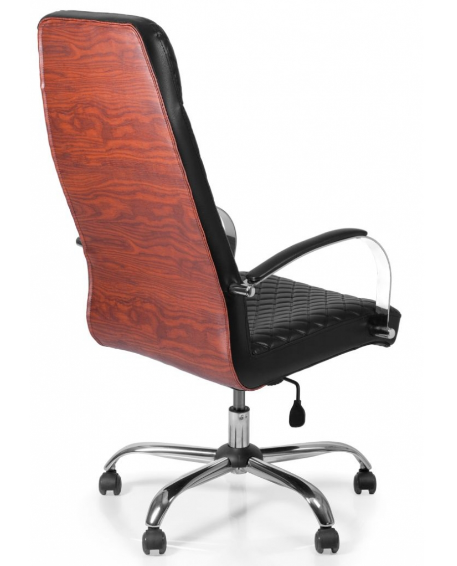 Кресло для руководителя BRS- Сhief Black Rhombus/Red tree Chrome CF-07