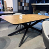 Стол модерн 190/250х103 см EXM- MONA НАТУРАЛЬНОЕ ДЕРЕВО МДФ+HPL, ЧОРНЫЕ НОЖКИ  