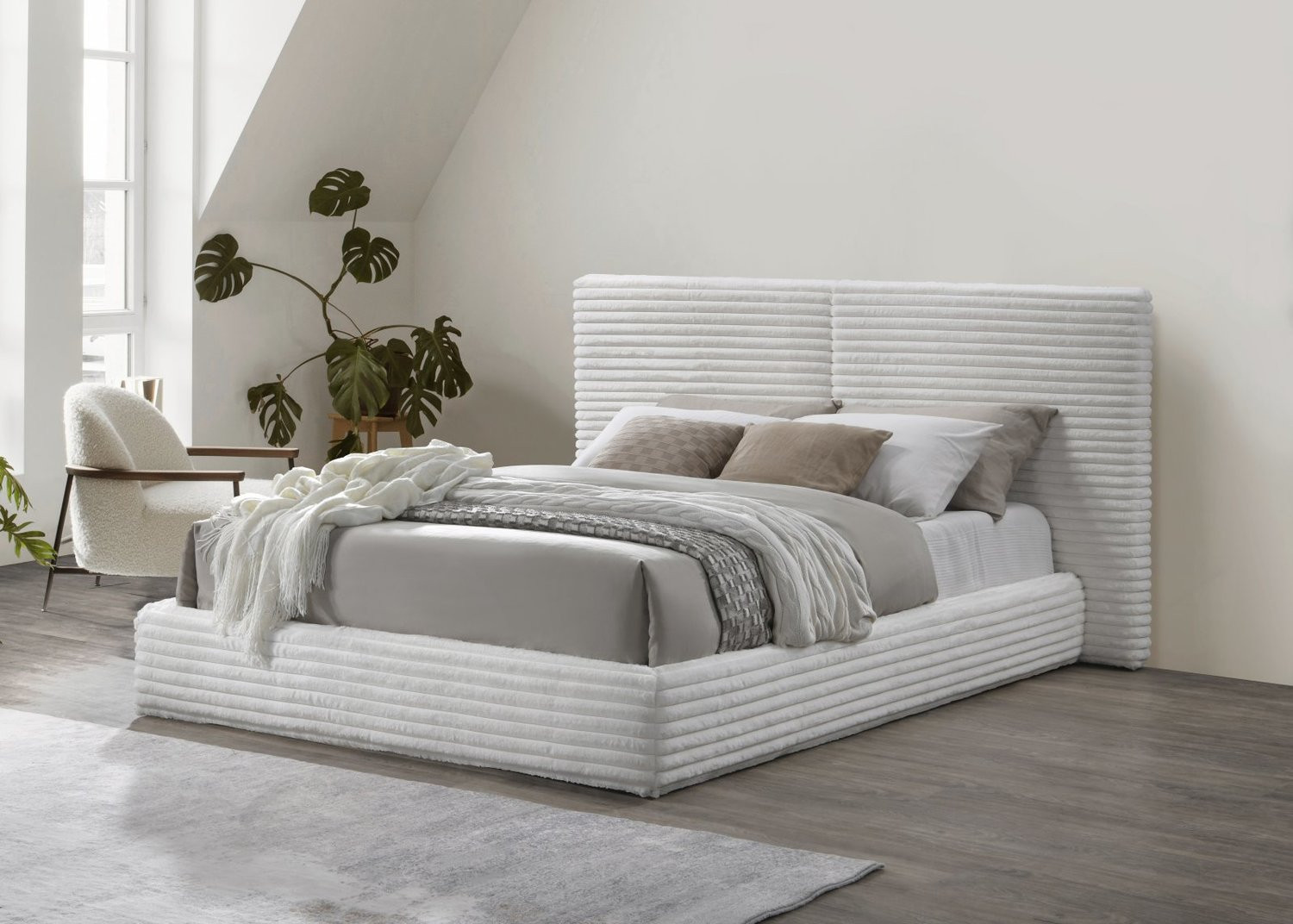 Кровать двуспальная HALMAR MADERA 160 (кремовый) 160х200