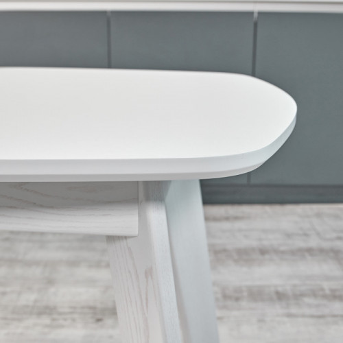 Кухонный комплект Ont- Винцензо 100 Премиум белый стол + 4 Стула Вито Премиум бежевый