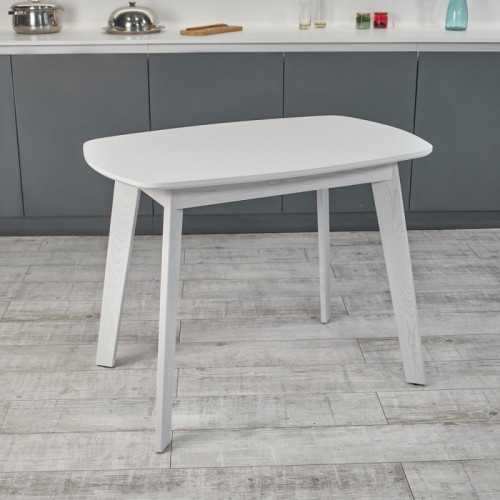 Кухонный комплект Ont- Винцензо 100 Премиум белый стол + 4 Стула Вито Премиум бежевый