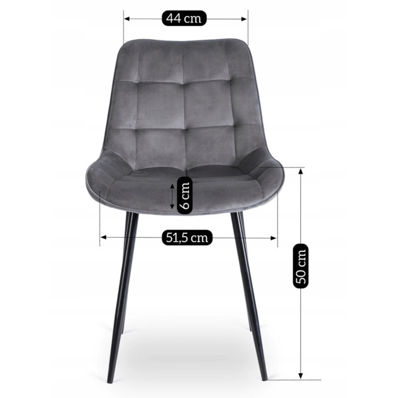 Стул обеденный MEBEL ELITE CHRIS серый велюр