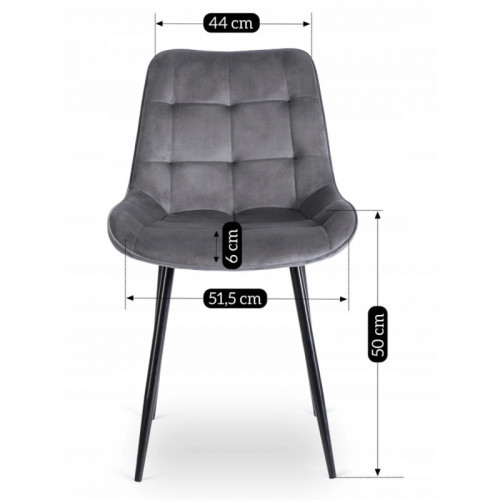Стул обеденный MEBEL ELITE CHRIS серый велюр