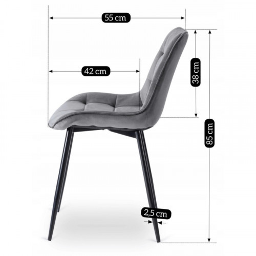 Стул обеденный MEBEL ELITE CHRIS серый велюр