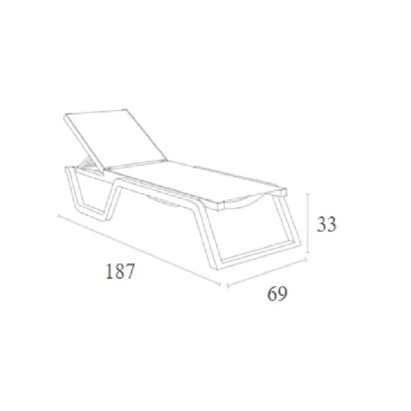 Шезлонг из полипропилена Siesta Rio (чорный/серый)