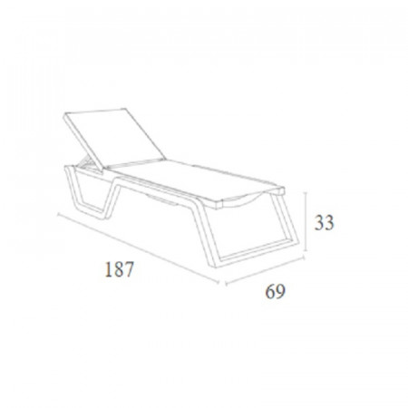 Шезлонг из полипропилена Siesta Rio (чорный/серый)