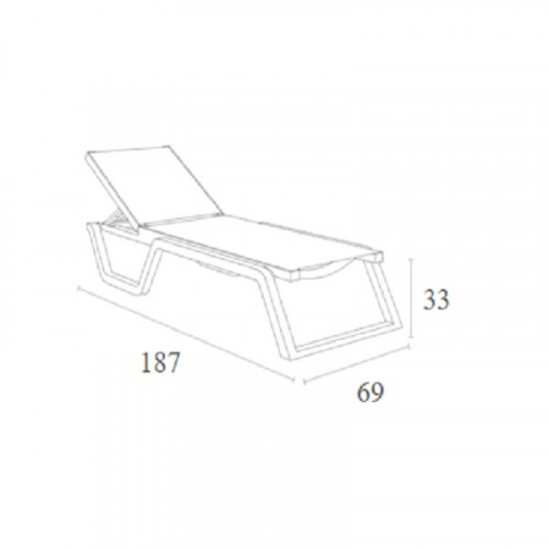 Шезлонг из полипропилена Siesta Rio (чорный/серый)