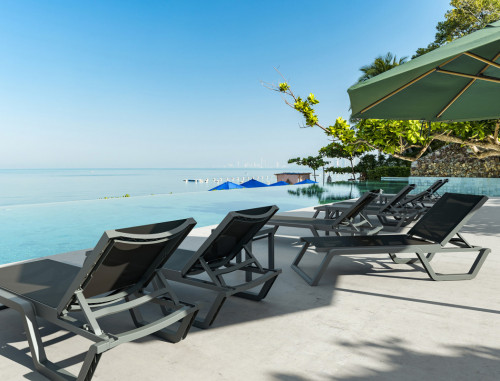 Шезлонг из полипропилена Siesta Rio (чорный/серый)