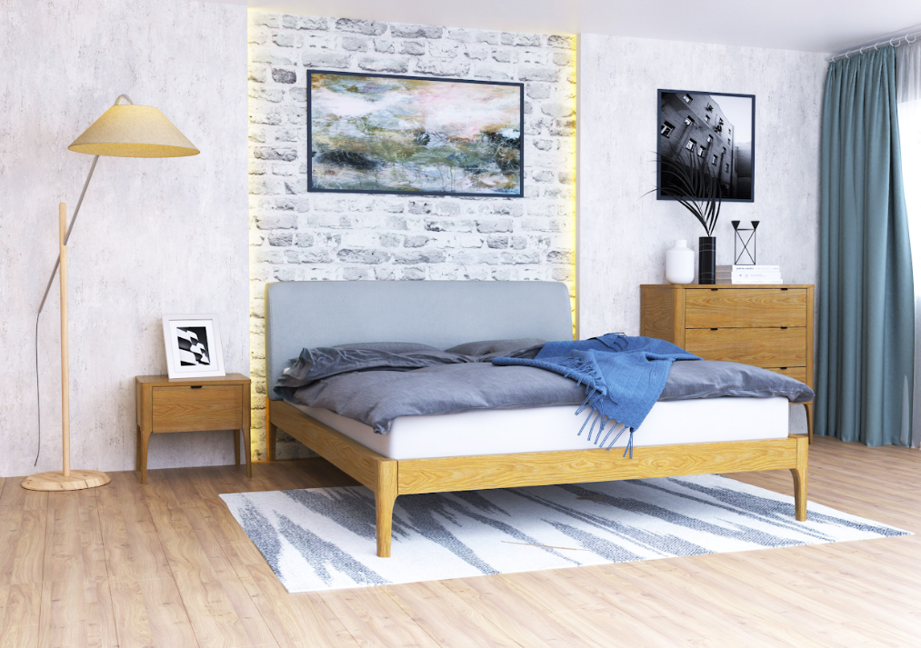 Кровать двуспальная деревянная AWD- Амстердам (ясень)  