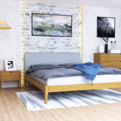 Кровать двуспальная деревянная AWD- Амстердам (ясень)  