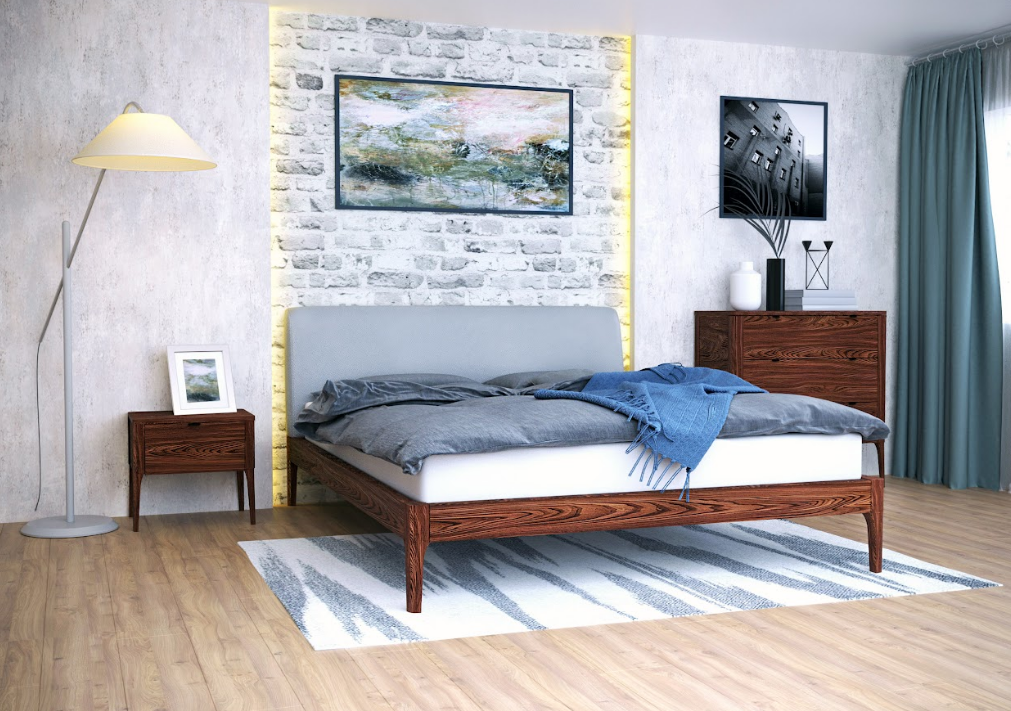Кровать двуспальная деревянная AWD- Амстердам (ясень)  
