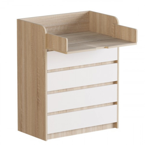 Комод пеленальный EVR- дуб Сонома + фасад белый