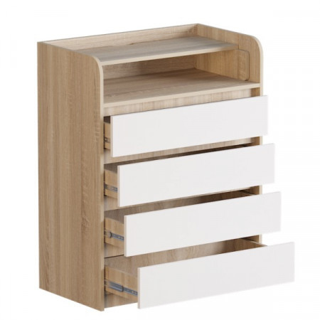 Комод пеленальный EVR- дуб Сонома + фасад белый