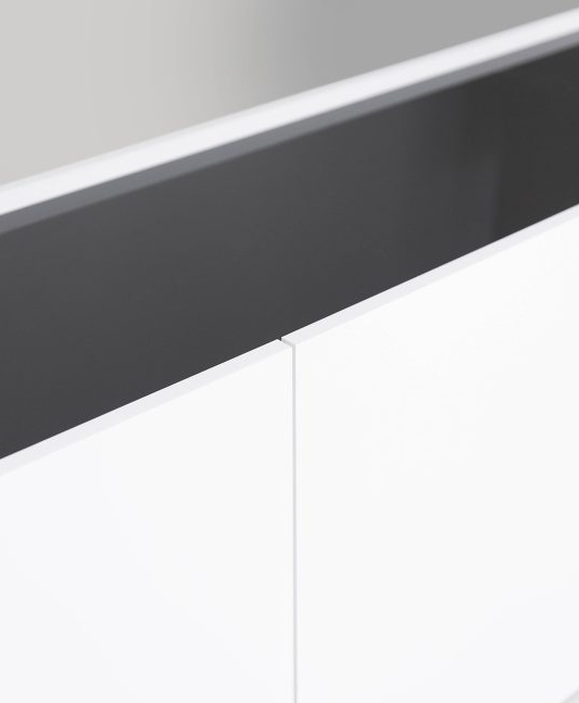 Комод MRK- Нео 4дв 2,0 м глянец Антрацит/ суперМат белый  
