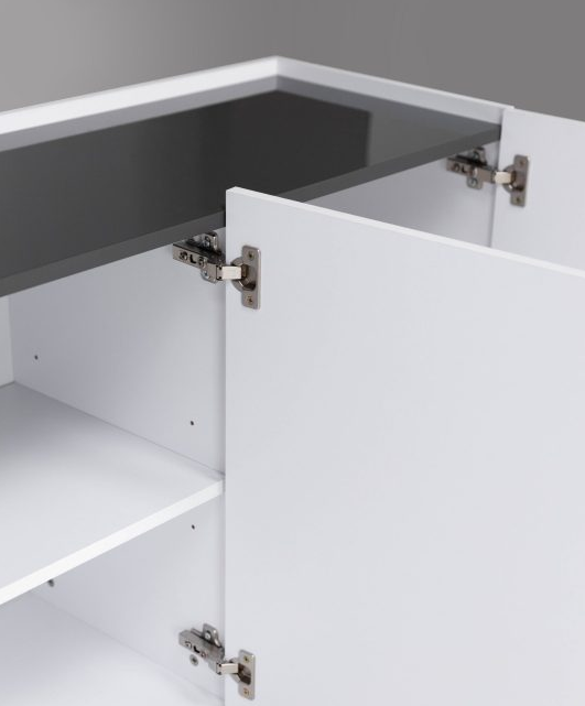 Комод MRK- Нео 4дв 2,0 м глянец Антрацит/ суперМат белый  