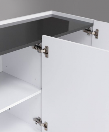 Комод MRK- Нео 4дв 2,0 м глянец Антрацит/ суперМат белый  