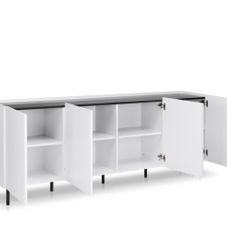 Комод MRK- Нео 4дв 2,0 м глянец Антрацит/ суперМат белый  