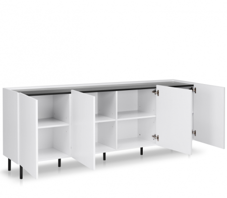 Комод MRK- Нео 4дв 2,0 м глянец Антрацит/ суперМат белый  