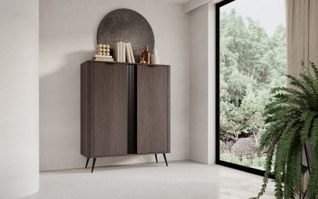 Комод высокий Perfect home Veris 2D/113 (дуб дунин / черный)