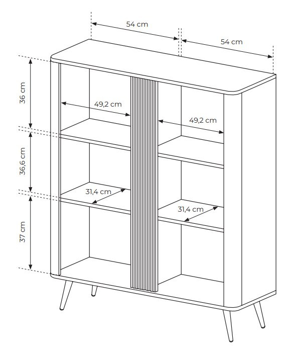 Комод высокий Perfect home Veris 2D/113 (дуб дунин / черный)