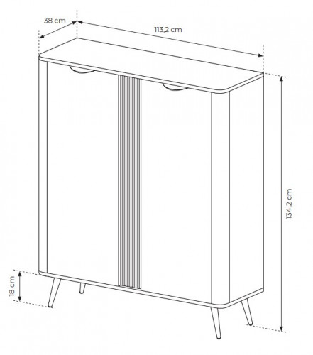 Комод высокий Perfect home Veris 2D/113 (дуб дунин / черный)