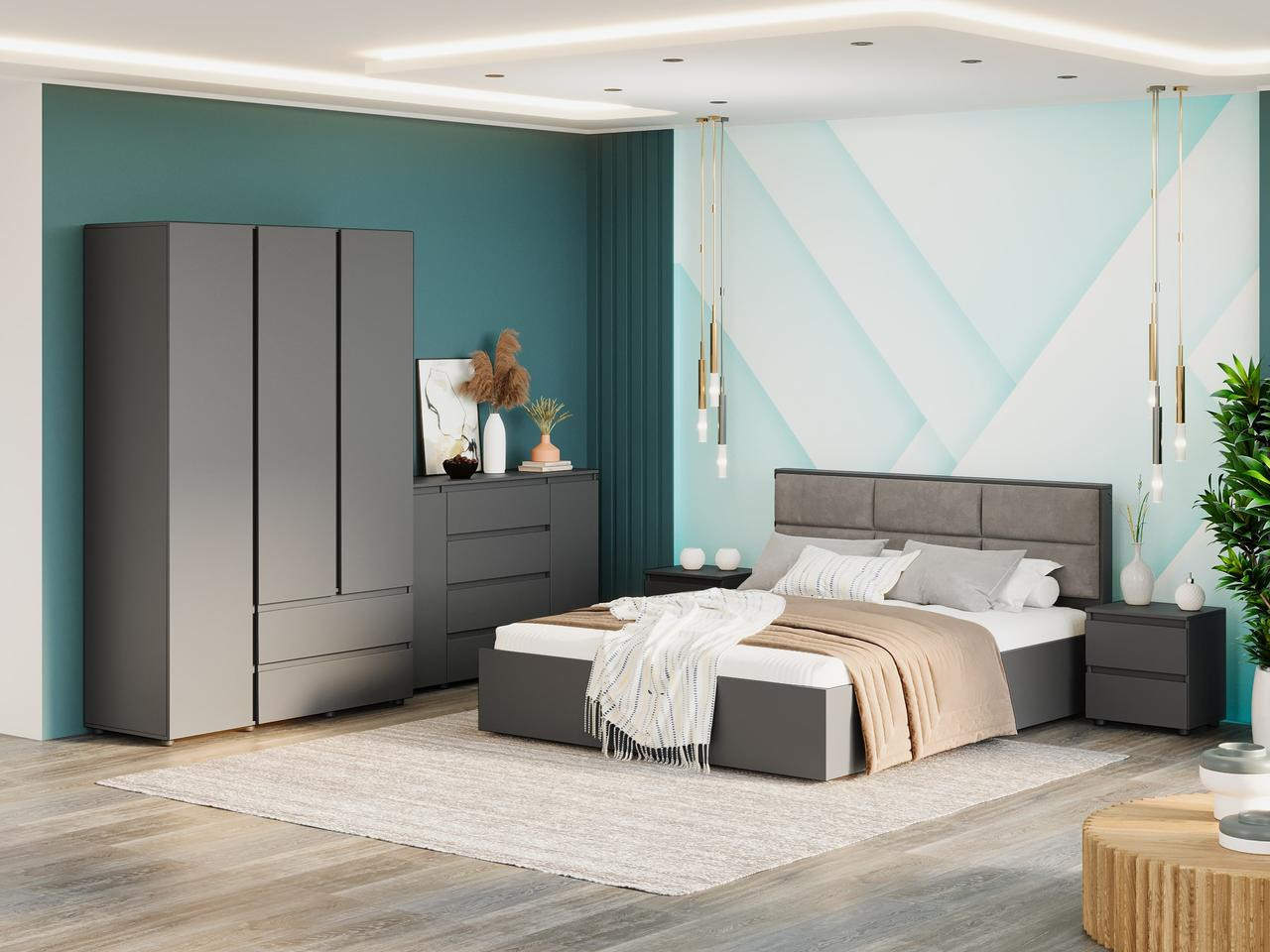 Спальня (модульная) EVR- Лайт-4 графит