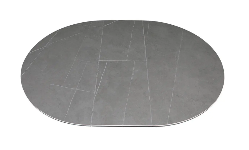 Стол раскладной INI- GENEWA CERAMIC 105(140)*105 серый/черный