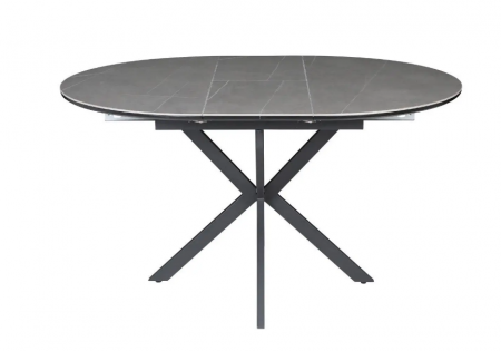 Стол раскладной INI- GENEWA CERAMIC 105(140)*105 серый/черный