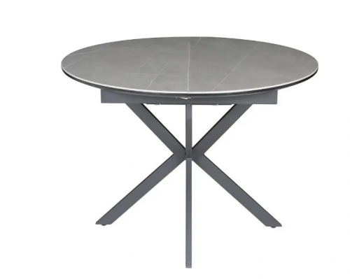 Стол раскладной INI- GENEWA CERAMIC 105(140)*105 серый/черный
