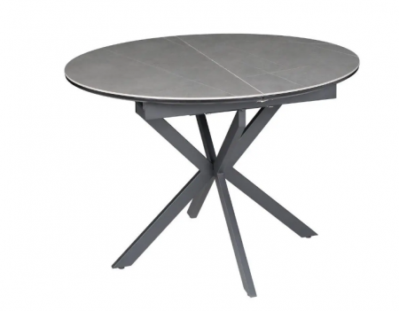 Стол раскладной INI- GENEWA CERAMIC 105(140)*105 серый/черный