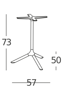 База для стола VLL- SCAB Tripé Fixed H73 (светло-голубой; терракотовый)