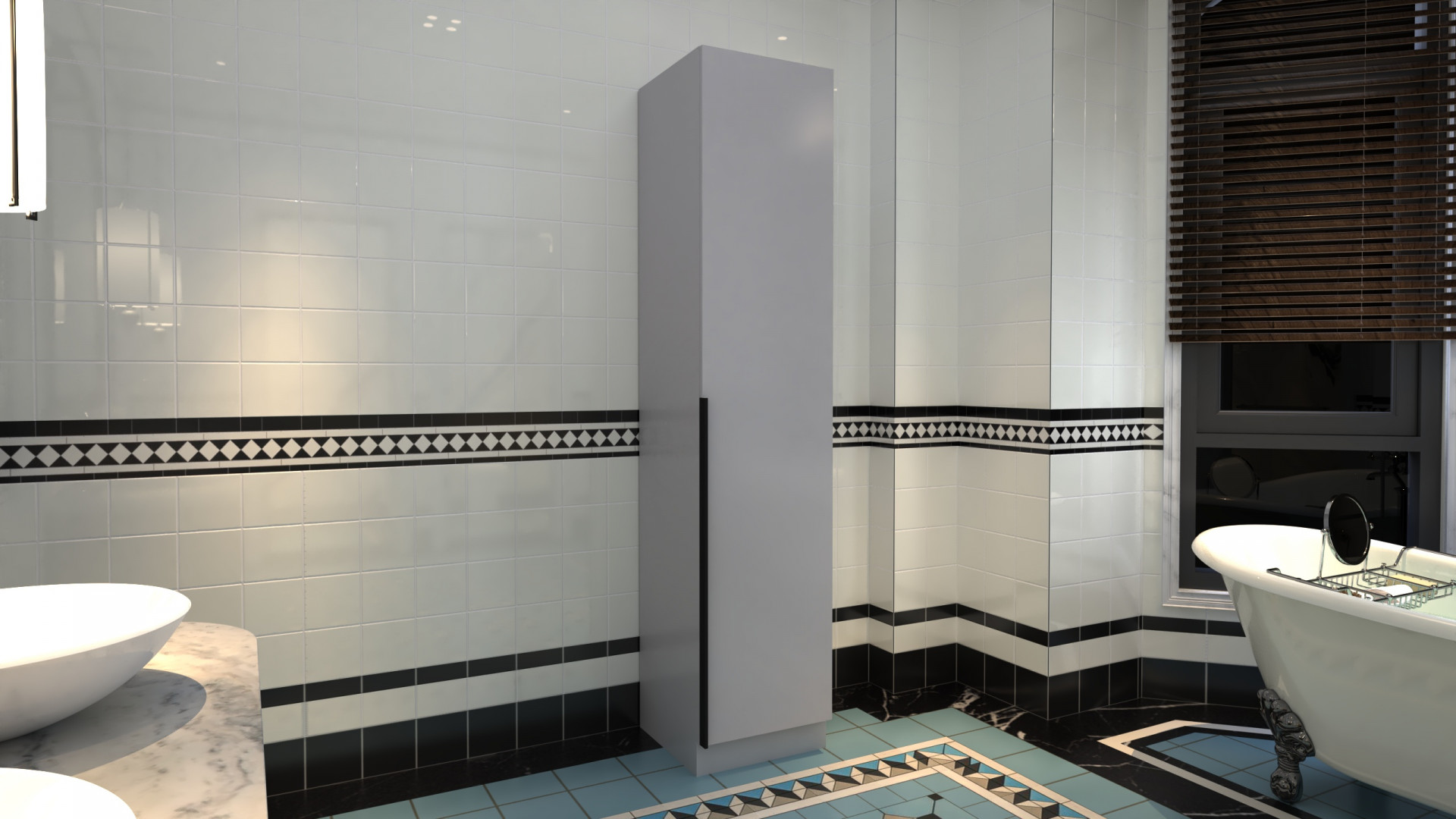 Шкаф-пенал с полками на 1 дверь ViA- Сити С-3