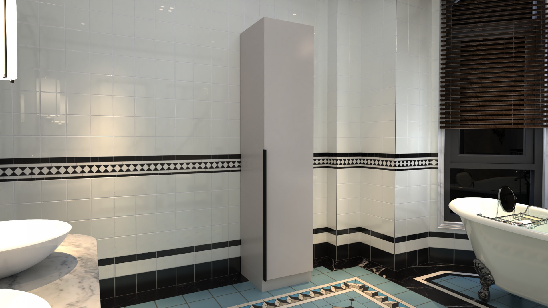 Шкаф-пенал с полками на 1 дверь ViA- Сити С-3