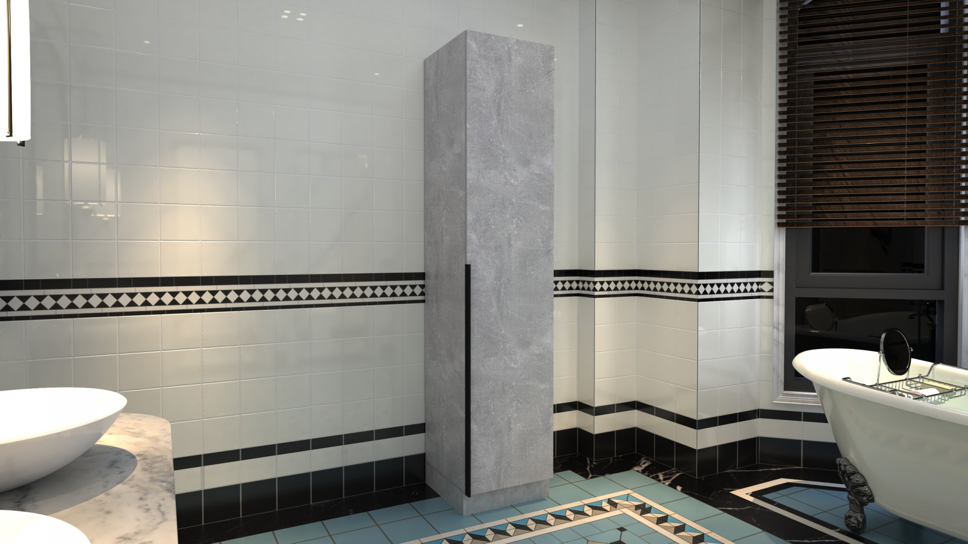 Шкаф-пенал с полками на 1 дверь ViA- Сити С-3