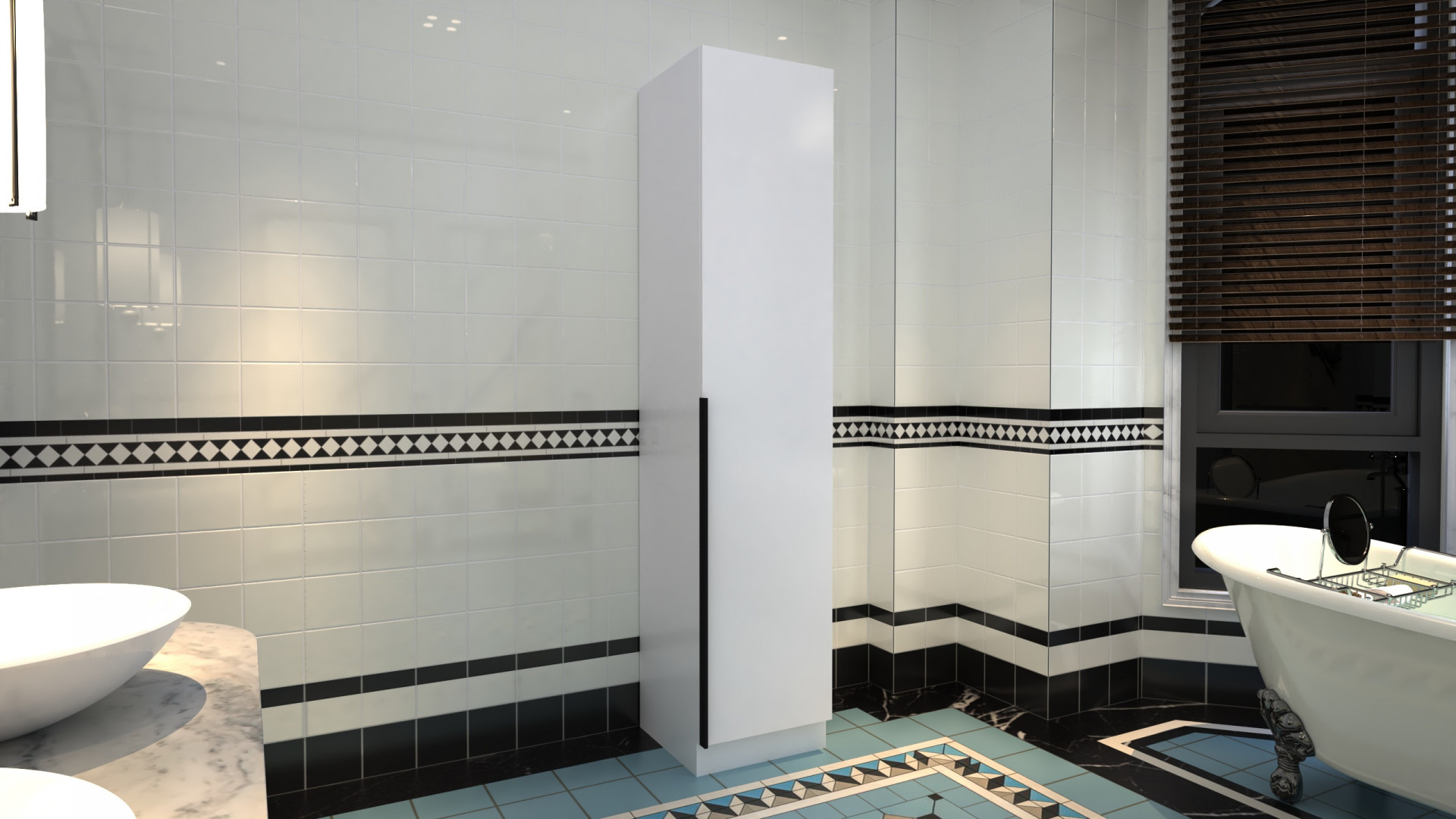 Шкаф-пенал с полками на 1 дверь ViA- Сити С-3