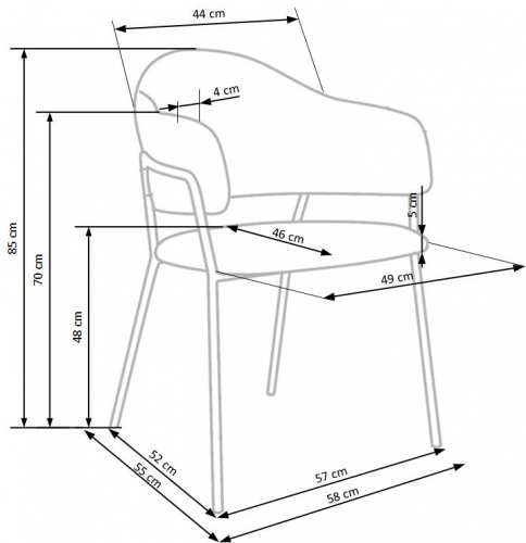 ​Стул обеденный мягкий PL- Halmar K-359