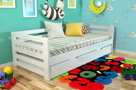 Кровать RBV- Немо с дополнительным спальным местом (белый, серый)