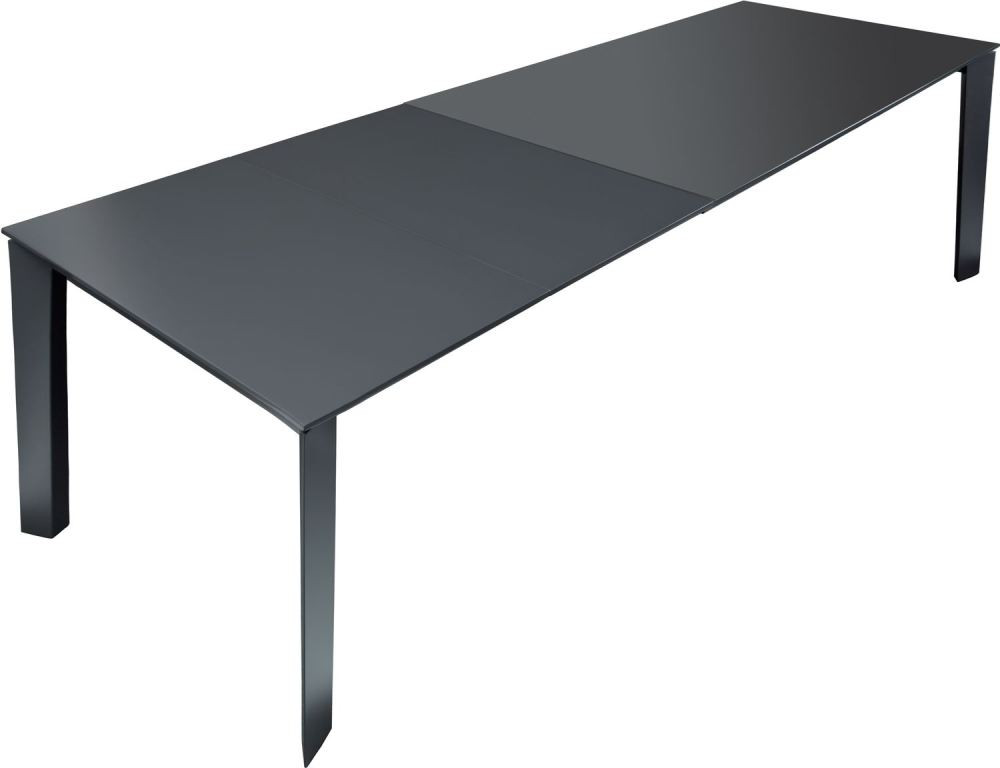 Стол обеденный CON- GLOSS GREY GLASS 160-260 см