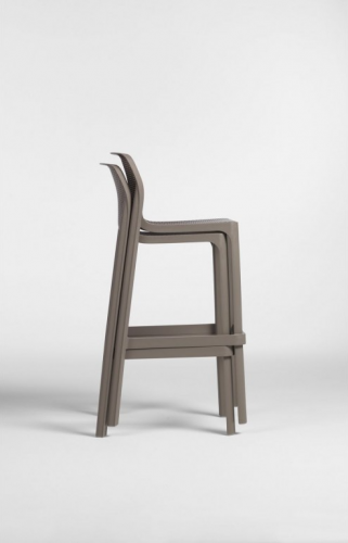 Полубарный стул из полипропилена Nardi DEI- Net Stool Mini (горчичный/коралловый)
