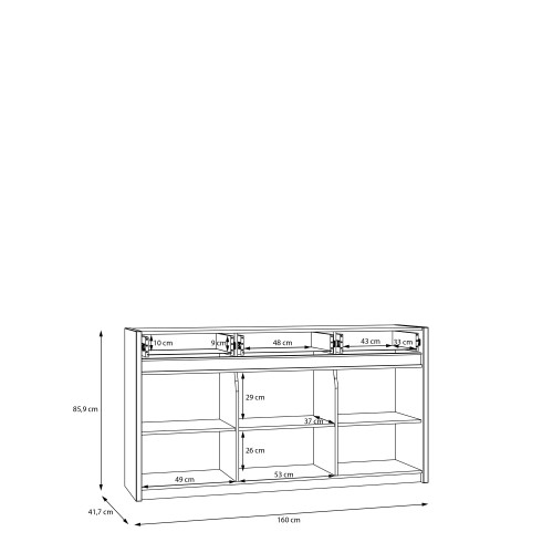 Комод с освещением Forte OAK SQUERE OSQK231B песочный
