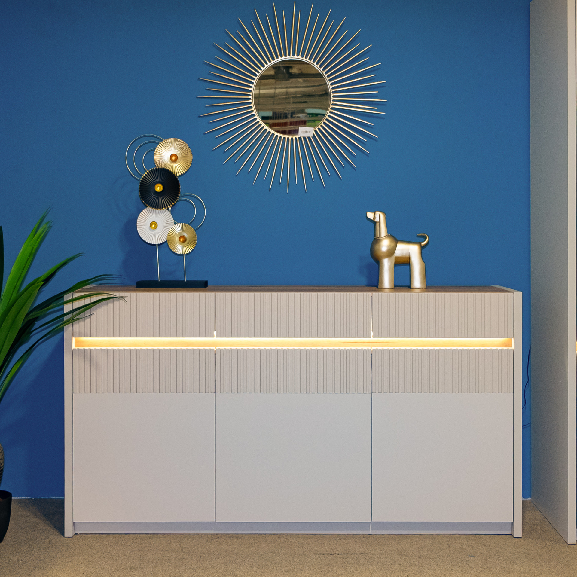 Комод с освещением Forte OAK SQUERE OSQK231B песочный