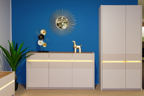 Комод с освещением Forte OAK SQUERE OSQK231B песочный