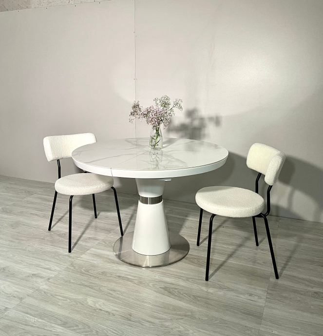 Стол обеденный Premium EVRO- Cuba T 7257 White керамика+МДФ