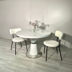 Стол обеденный Premium EVRO- Cuba T 7257 White керамика+МДФ