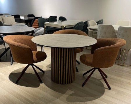 Кресло модерн полу оборотный EXI- JUVA терракотовый букле/черный